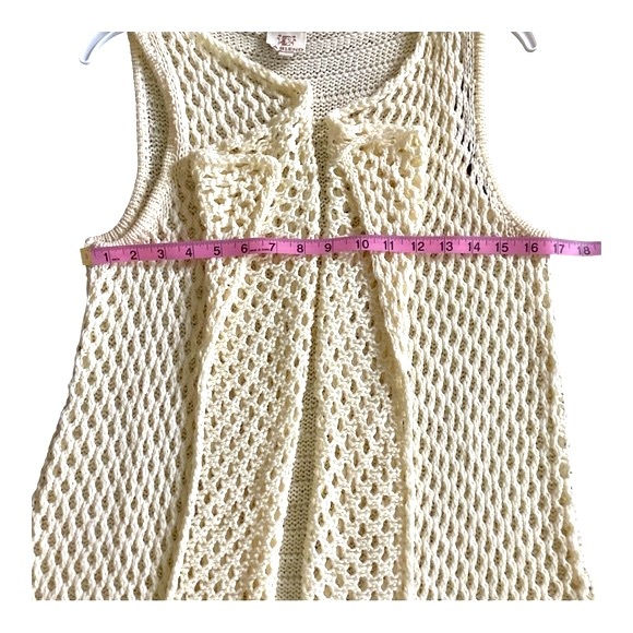 LA Blend Long Ivory Knit Sweater Vest Large EUC - Picture 11 of 11